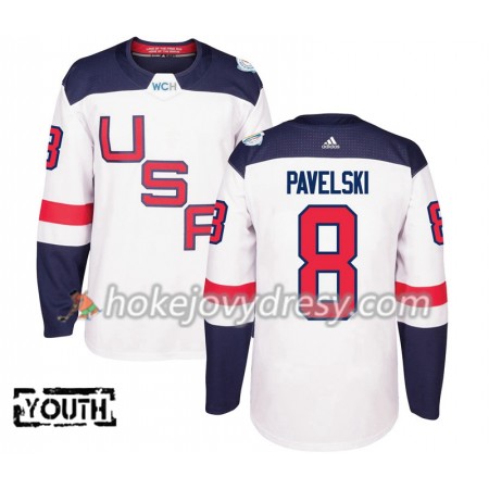 Dětské Hokejový Dres USA Joe Pavelski 8 Světový pohár v ledním hokeji 2016 Bílá Premier